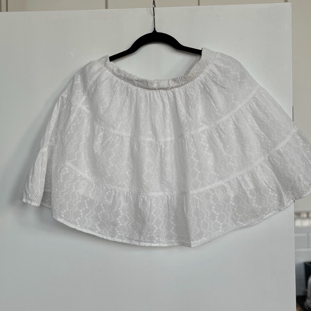 White Tiered Crop Skirt